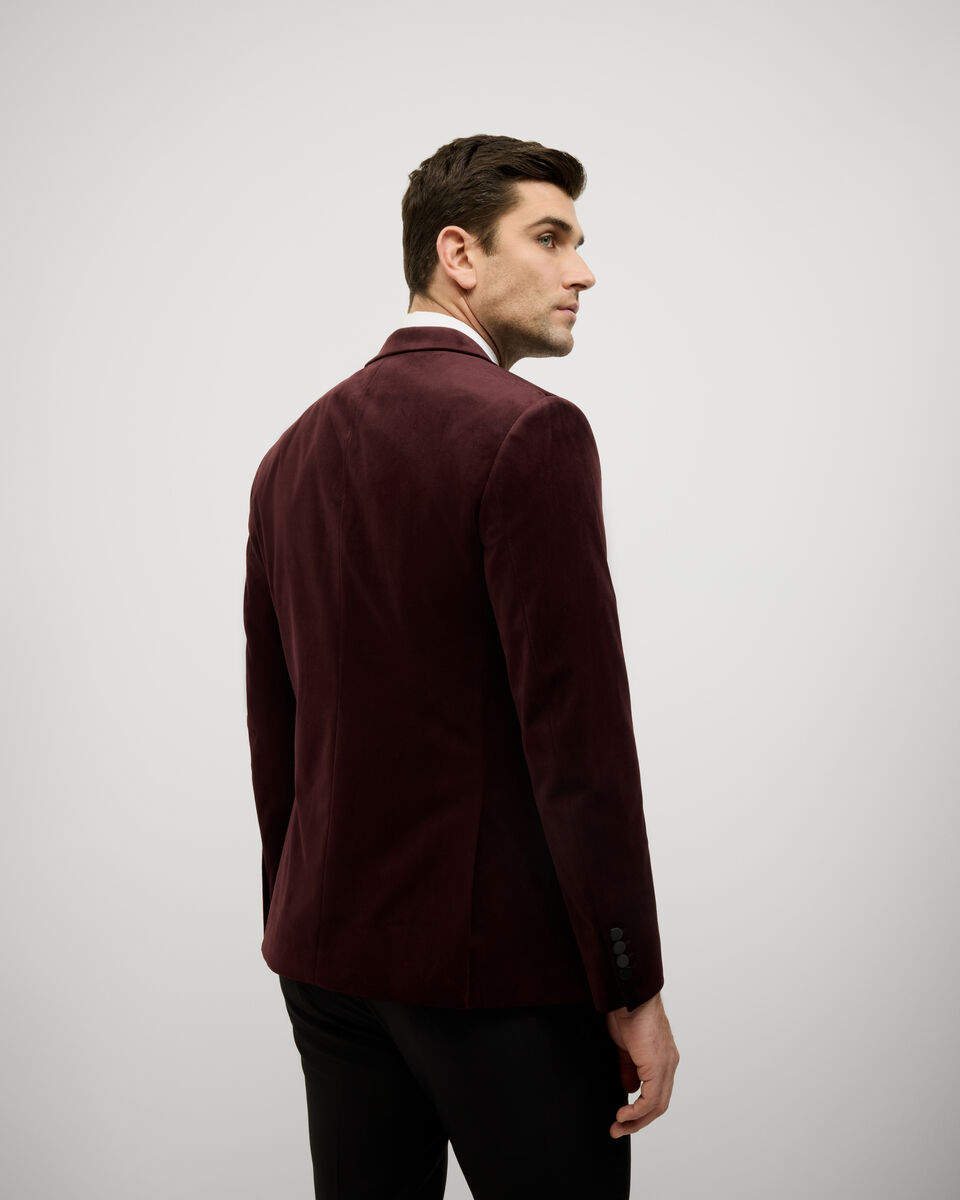 Velvet Black Tie Tuxedo, Burgundy, hi-res